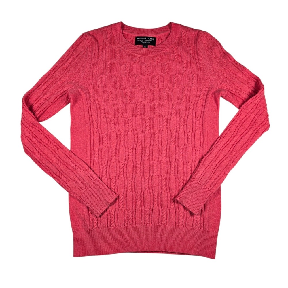Banana Republic Chain Knit Filpucci Italian Merino Cashmere Blend Sweater Sz XS